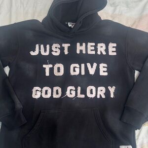 Black Hoodie with distressed accent, Size XL